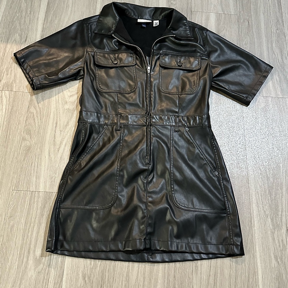 Universal Thread Black Faux Leather Dress